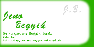 jeno begyik business card